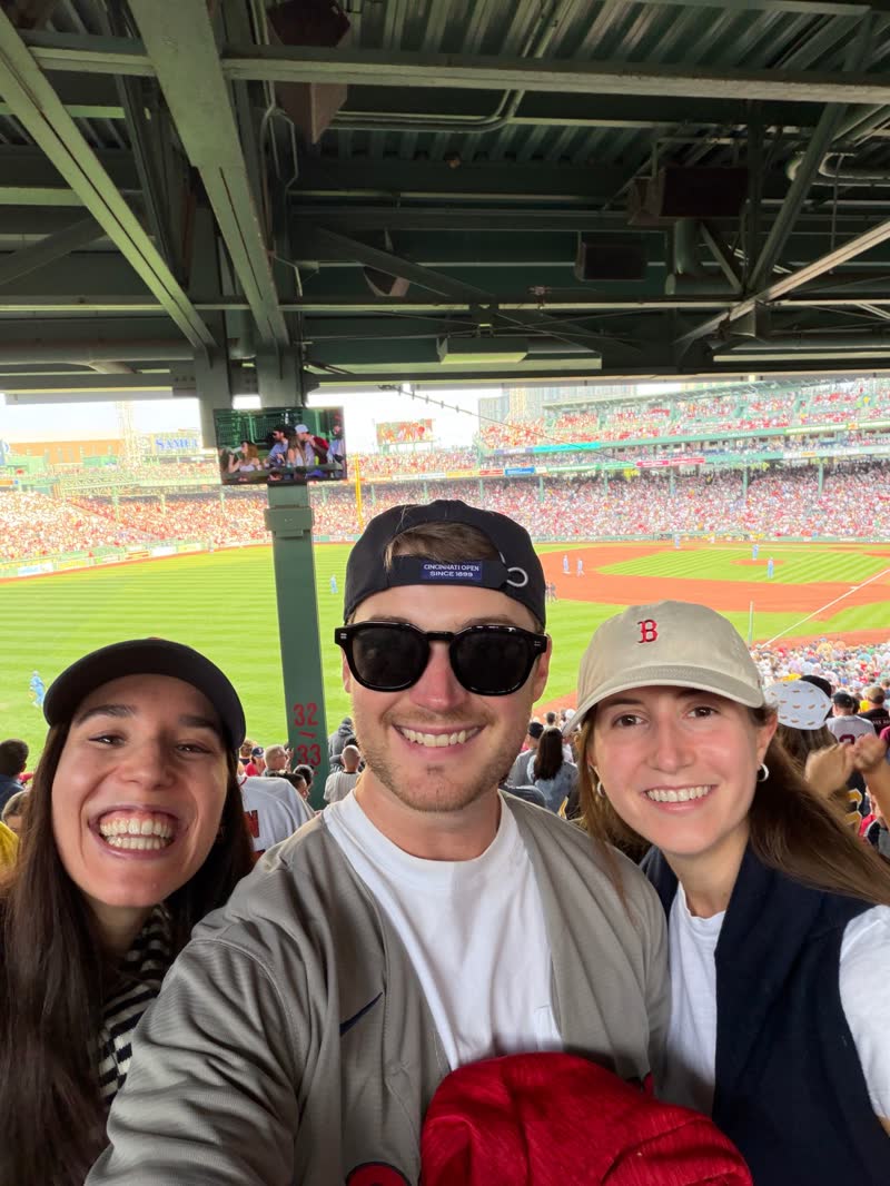 Chad and Anna with a friend at Fenway Park