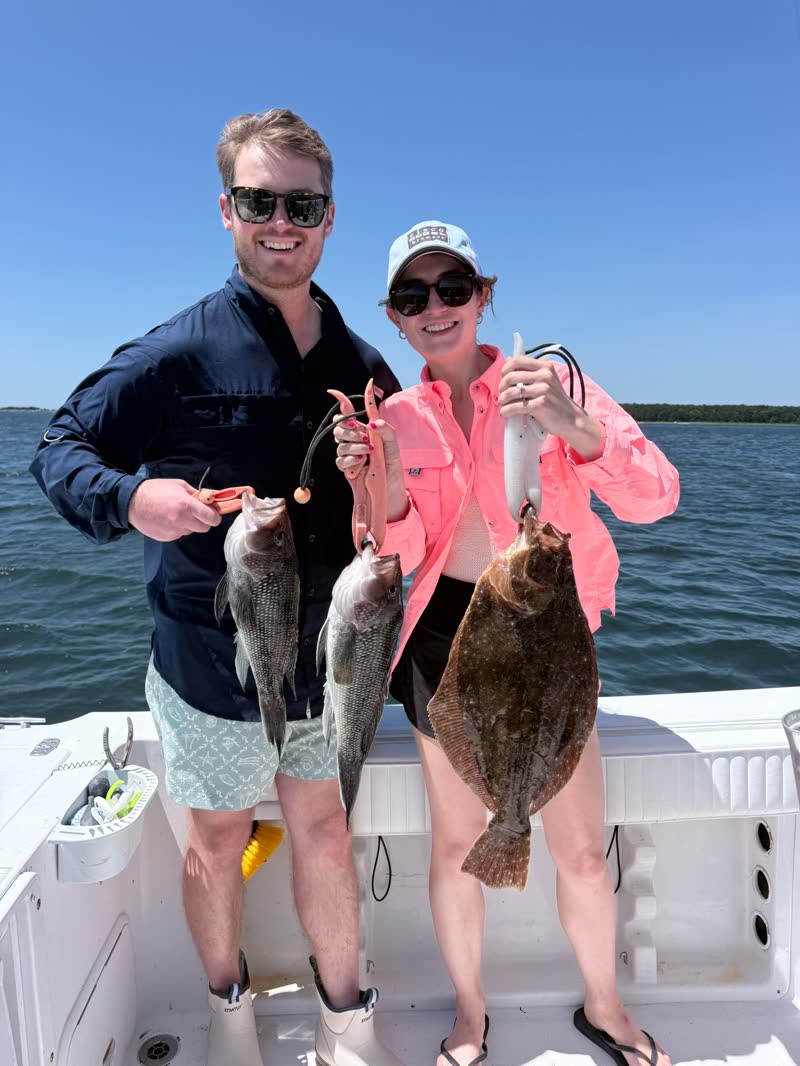 Chad and Anna fishing on Cape Cod